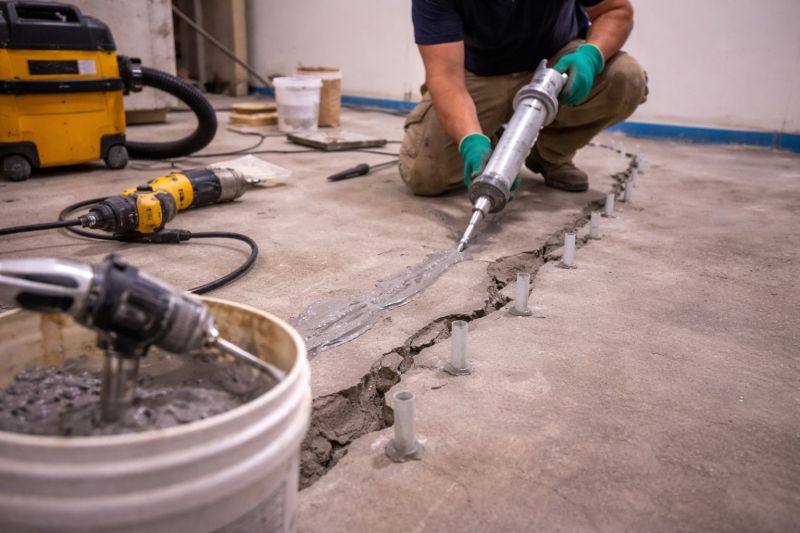 Cracked Basement Floor Repair in Dallas County, TX